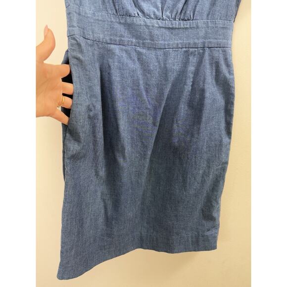 COS Chambray Boat Neck Sheath Dress Preppy Classic Timeless Twee Casual Classy 4 - Picture 3 of 10